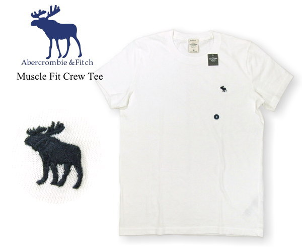アバクロ 本物保証 正規品 ムース刺繍 クルーネックTシャツ 入手難品