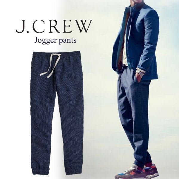J.crew ジェイ・クルー 本物 正規品 直営店買い付け 裾リブ付き インディゴ ジョガーパンツ jogger pants 100%本物保証