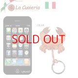 ★完売 イタリア製 ラクオイエリア MADE IN ITLY製 La Couieria ハンドメイド レザーキーホルダー 【カニ】  レザー革ものでは著名なトスカーナ地方で創業 1品1品 革細工職人が手がける 温もりあるハンドメイド レザークラフト