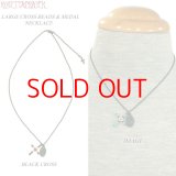 ★完売 ROSETTA PRAYER ロゼッタプレア オシャレに首元、胸元を飾る トップに ビーズ製 ラージクロス & メダルをあしらった ネックレス 【ブラック クロス】 温もりあるハンドメイドアクセサリーブランド MADE IN JAPAN ROSETTA PRAYER
