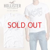 ★完売 ホリスター セール 100%本物保証 アバクロ兄弟ブランド Hollister surfing coロゴラバープリント メンズ半袖Tシャツ ホワイト （カラー番号001）　HOLLISTER　USA直営店買い付け正規品 品番323-243-1409-001