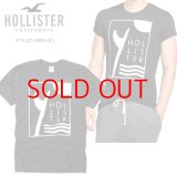 ★完売 ホリスター セール 100%本物保証 アバクロ兄弟ブランド Hollister 太陽にウェーブ サーフボード ラバープリント メンズ半袖Tシャツ スミクロ （カラー番号051）　HOLLISTER　USA直営店買い付け正規品 品番375-323-0001-051