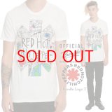 ★完売 レッド ホット チリ ペッパーズ RED HOT CHILI PEPPERS レッチリ公式  BRAVADOオフィシャル キースヘリング風タッチ DOODLE LOGO プリントTシャツ 【ホワイト】  Amplified（アンプリファイド）でも採用デザイン フェス イベント ファッションコーデに欠かせないバンドTシャツ