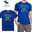 画像1: ★完売 アバクロ セール 本物保証 ABERCROMBIE 92 NEWYORKロゴ プリントTシャツ メンズ半袖Tシャツ【ロイヤル】（アバクロカラー番号026） USA直営店買い付け正規品 Abercrombie & Fitch 品番175-123-0011-026 (1)