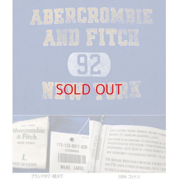 画像4: ★完売 アバクロ セール 本物保証 ABERCROMBIE 92 NEWYORKロゴ プリントTシャツ メンズ半袖Tシャツ【ロイヤル】（アバクロカラー番号026） USA直営店買い付け正規品 Abercrombie & Fitch 品番175-123-0011-026