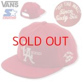 ★完売 再値下げ半額セール レア品 VANS×STARTER バンズ×スターター コラボ バンズの代名詞 VALCANIZED 立体ロゴ キャップ 【レッド】 老舗ブランド同士のコラボアイテム 入手難 本物正規品 お振込み決済にて8%還元！