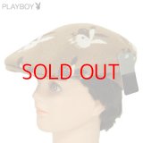 ★完売 セール半額 PLAYBOY プレイボーイ 正規代理店ライセンス ラビット モノグラム ハンチング 【キャメル】プレイボーイ公式ライセンス 老舗帽子メーカー 栗原コーポレーション製