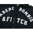 画像3: ★完売 アバクロ アメリカ買い付け 本物保証 USED ABERCROMBIE & FITCH デコレーションロゴ フルジップ スエットパーカー Sサイズ 【ネイビー】 Abercrombie & Fitch ZIPPER SWEAT PARKA (3)