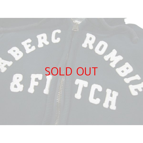 画像3: ★完売 アバクロ アメリカ買い付け 本物保証 USED ABERCROMBIE & FITCH デコレーションロゴ フルジップ スエットパーカー Sサイズ 【ネイビー】 Abercrombie & Fitch ZIPPER SWEAT PARKA