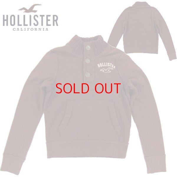 画像1: ★完売 ホリスター 本物保証 アメリカ買い付け USED HOLLISTERロゴ カモメ刺繍 立ち襟 ヘンリーネックスエット S表記サイズ 【バーガンディ】レアな廃番モデル HOLLSITER HENRY NECK SWEAT