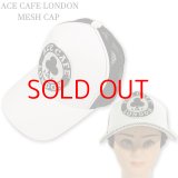 ★完売 セール 40%オフ エースカフェロンドン 本物正規品 ACE CAFE LONDON 刺繍ワッペン メッシュキャップ 【ホワイト】 推奨頭周囲55-60cm ロッカーズ カフェレーサーの聖地 1938年ロンドン創業 ACE CAFE LONDON MESH CAP