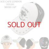 ★完売 セール 40%オフ エースカフェロンドン 本物正規品 ACE CAFE LONDONプリント スタッズ付き ユニオンジャックプリントメッシュキャップ 【ホワイト】 推奨頭周囲55-60cm ロッカーズ カフェレーサーの聖地 1938年ロンドン創業 ACE CAFE LONDON MESH CAP