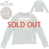 ★完売 ホリスター 本物保証 アメリカ買い付け USED 初期 HOLLISTER NEWPORT 83プリント HOLLISTER袖プリント サーマルロンT M表記サイズ 【グリーン】 HOLLSITER THERMAL LONG SLEEVE T