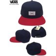 画像2: ★完売 セール VANS ヴァンズ バンズロゴ FTCレジスターナンバー CAアドレス ミニパッチ付き付き スナップバック ベースボールキャップ 【ネイビー×レッド】 BLOCKED MINI SNAPBACK CAP 推奨頭周囲56-60cm 本物正規品 お振込み決済にて8%還元！ (2)