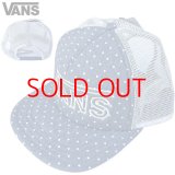 ★完売 セール VANS 本物正規品 アメリカ企画 バンズ ヴァンズ 総柄ドットプリント VANS立体刺繍ロゴ 【シャンブレー】 男女兼用 メッシュキャップ スナップバック VANS TRUCKER MSEH CAP SNAPBACK 推奨頭周囲56-60cm 本物正規品 お振込み決済にて8%還元！