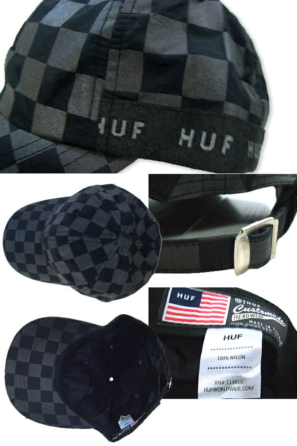 ハフ HUF モデル着用 ブラックアウト チェッカー キャップ アメリカ サンフランシスコ発 本物正規品