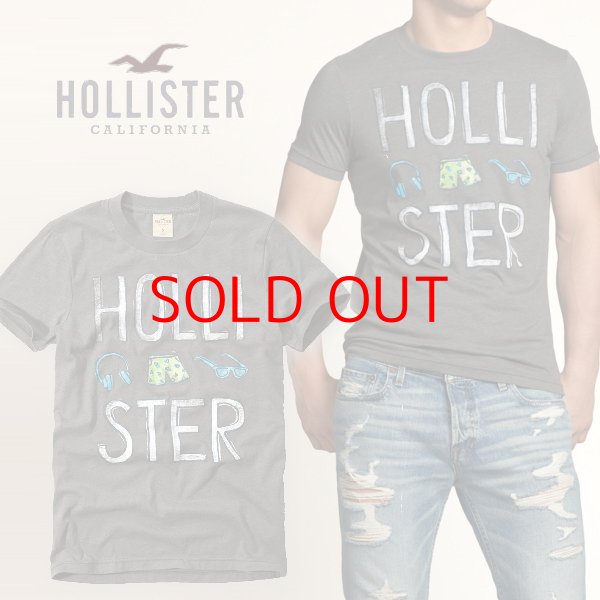 画像1: ★ホリスター セール HOLLISTERロゴ ヘッドフォン サーフパンツ サングラス グラフィックプリント Tシャツ 【チャコールヘザーグレー】 100%本物保証！ アバクロ兄弟ブランド アメリカ直営店買い付け正規品 品番323-243-1327-014 (1)