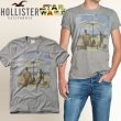 画像1: ★完売 ホリスター 再値下げセール 入手難 HOLLISTER STARWARSコラボ R2D2 C3POプリント 限定メンズ半袖Tシャツ ヘザーグレー（012） USA直営店買い付け正規品 品番323-243-1559-012 100%本物保証 アバクロ兄弟ブランド ホリスター×スターウォーズ コラボ 限定Tシャツ (1)