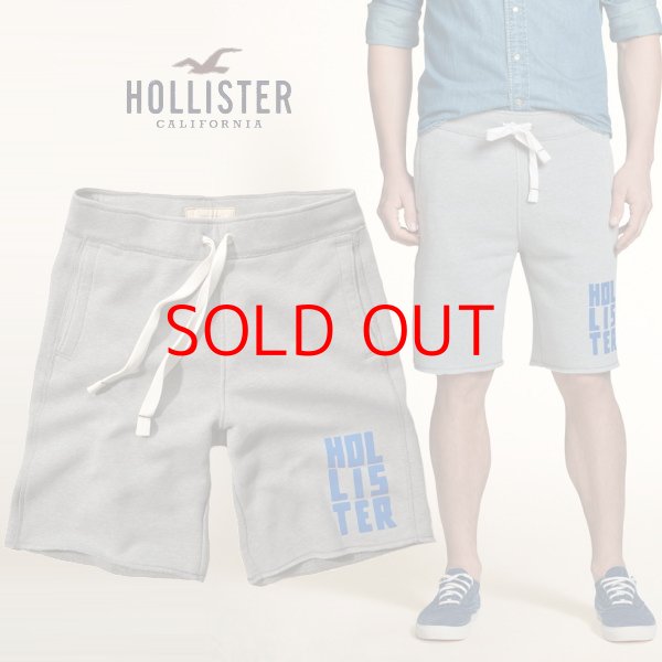 画像1: ★完売 ホリスター セール 100%本物保証 アバクロ兄弟ブランド HOLLISTERロゴプリント カットオフ アスレチック スエットハーフパンツ 【グレー】（カラー番号013）　HOLLISTER USA直営店買い付け正規品 品番 335-415-0256-013 (1)