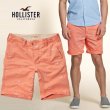 画像1: ★完売 ホリスター セール 100%本物保証 アバクロ兄弟ブランド HOLLISTER モノグラム調 カモメ総柄刺繍 チノハーフパンツ 【サーモンオレンジ】 （カラー番号070）　HOLLISTER USA直営店買い付け正規品 品番 328-281-0377-070 (1)