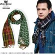 画像1: ★セール グレンプリンス GLEN PRINCE チェック柄×スカルプリント リバーシブル ストール GLEN PRINCE MADE IN INDIA 100% SOFT WOOL CHECK SKULL STOLE SCARF Johnstons ジョンストンズと共に人気を博すブランド  (1)