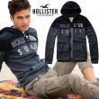 画像1: ★完売 ホリスター セール100%本物保証 正規品 HOLLISTER フェルト&刺繍ロゴ 切り替えボディ フルジップ スエットパーカー 【ネイビー×杢ネイビー】 （カラー番号200） USA直営店買い付け正規品 品番322-226-0418-200 (1)