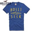 画像2: ★完売 ホリスター セール 100%本物保証 アバクロ兄弟ブランド HOLLISTERロゴ立体ツイルデコレーション SURFOPEN刺繍 メンズ半袖Tシャツ 杢調ブルー（カラー番号020）　HOLLISTER　USA直営店買い付け正規品 品番323-243-1218-020 (2)