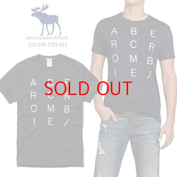 画像1: ★完売 アバクロ セール 100%本物保証 ABERCROMBIE 総刺繍ロゴTシャツ 旧ロゴタグ採用 メンズ半袖Tシャツ 【ネイビー】（アバクロカラー番号023） USA直営店買い付け正規品　Abercrombie & Fitch　品番123-238-1729-023 (1)