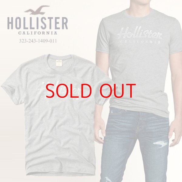 画像1: ★ホリスター セール 100%本物保証 アバクロ兄弟ブランド Hollister califoniaロゴ ラバープリント メンズ半袖Tシャツ 杢調グレー （カラー番号011）　HOLLISTER　USA直営店買い付け正規品 品番323-243-1409-011 (1)