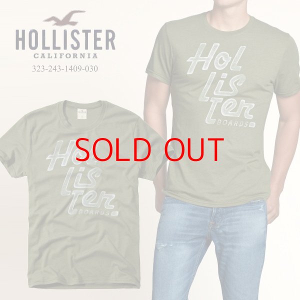 画像1: ★完売 ホリスター セール 100%本物保証 アバクロ兄弟ブランド Hollister BOARDSロゴラバープリント メンズ半袖Tシャツ アーミーグリーン （カラー番号030）　HOLLISTER　USA直営店買い付け正規品 品番323-243-1409-030 (1)