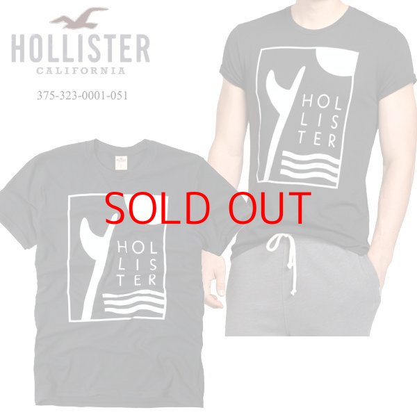 画像1: ★完売 ホリスター セール 100%本物保証 アバクロ兄弟ブランド Hollister 太陽にウェーブ サーフボード ラバープリント メンズ半袖Tシャツ スミクロ （カラー番号051）　HOLLISTER　USA直営店買い付け正規品 品番375-323-0001-051 (1)