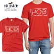 画像1: ★完売 ホリスター セール 100%本物保証 アバクロ兄弟ブランド Hollister H C O 刺繍&ツイルアップリケデコレーション メンズ半袖Tシャツ レッド （カラー番号050）　HOLLISTER USA直営店買い付け正規品 品番323-243-1682-050 (1)