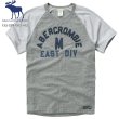 画像2: ★完売 アバクロ 再値下げセール 100%本物保証 ABERCROMBIE Mデコレーション EAST DIV刺繍 ツートンラグラン メンズ半袖Tシャツ【杢グレー×アッシュグレー】（アバクロカラー番号026） USA直営店買い付け正規品 Abercrombie & Fitch 品番123-238-1912-013 (2)