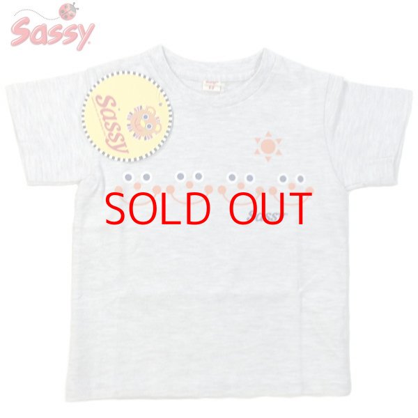 画像1: ★完売 セール SASSY サッシー 知育玩具でお馴染み 人気キャラクタープリント ベビー Tシャツ 入手難品 スマイルスマイル 【アッシュグレー】 80cm 90cm アメリカ生まれの日本でもお馴染みのサッシー 正規代理店品 (1)