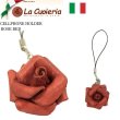 画像2: 完売 ★セール イタリア製 ラクオイエリア MADE IN ITLY製 La Couieria ハンドメイド レザーストラップ 【ローズ バラ 薔薇（レッド）】 レザー革ものでは著名なトスカーナ地方で創業 1品1品 革細工職人が手がける 温もりあるハンドメイド レザークラフト ネックレスのトップにも！ (2)