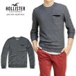 画像1: ★完売 ホリスター セール 本物保証 アバクロ兄弟ブランド Hollister マイクロボーダー ポケット付き カモメ刺繍 クルーネックニット ネイビー×グレー（カラー番号204）HOLLISTER USA直営店買い付け正規品 品番320-201-0348-204 (1)