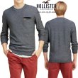 画像5: ★完売 再入荷 ホリスター セール 本物保証 アバクロ兄弟ブランド Hollister マイクロボーダー ポケット付き カモメ刺繍 クルーネックニット ネイビー×グレー（カラー番号204）Mサイズ HOLLISTER USA直営店買い付け正規品 品番320-201-0348-204 (5)