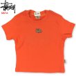 画像1: ★完売 セール 破格 90年代デッドストック STUSSY SISTA ステューシー SISTA刺繍ロゴ キッズガールズ リブTシャツ 120cm位  (1)