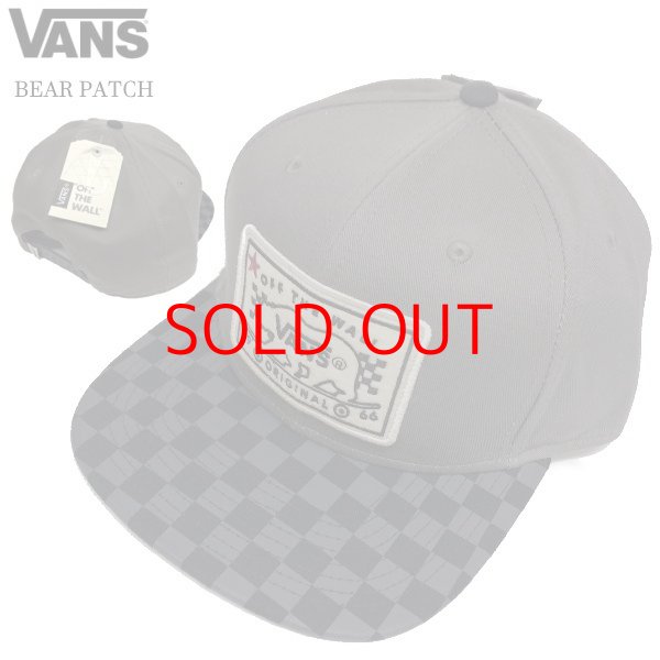 画像1: ★完売 セール 再入荷 VANS ヴァンズ バンズ ベアーパッチ チェッカーフラッグバイザー スナップバック ベースボールキャップ  BEAR PATCH SNAPBACK CAP 推奨頭周囲55-60cm 本物正規品 お振込み決済にて8%還元！ (1)