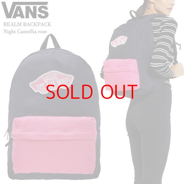 画像1: ★完売 セール VANS ヴァンズ バンズ 女性に人気のバックパック REALM BACK PACK 【ナイト×カメリア ローズ】 タウンユース 通学にもお勧め REALM BACKPACK お振込み決済にて8%還元！  (1)