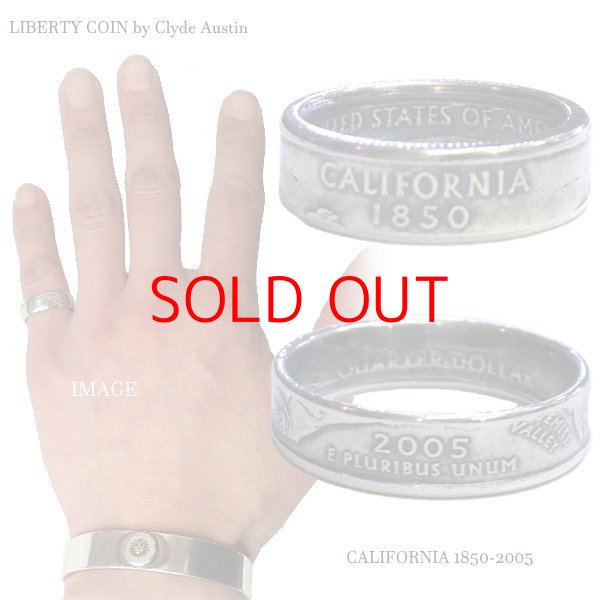 画像2: ★完売 アメリカ発 リバティコインジュエリー 元祖 クライド・オースティン氏作 コインリング 【CALIFORNIA 1850-2005】  50州25セント硬貨プログラムより発行された 米国25セントコインから製作された コイン製指輪 LIBERTY COIN JEWELRY by Clyde Austin (2)