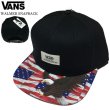 画像1: ★完売 セール VANS 祝50周年 バンズ ヴァンズ アメリカン国旗×イーグル グラフィックプリントバイザー OFF THE WALLタグ付き スナップバック ベースボールキャップ 【ブラック×フリーバード】 SNAPBACK CAP 推奨頭周囲56-60cm 本物正規品 お振込み決済にて8%還元！ (1)