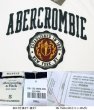 画像4: ★完売 アバクロ 再値下げセール 100%本物正規品 Abercrombie & Fitch 立体ABERCROMBIE 3Dロゴデコレーション 立体刺繍エンブレム メンズ半袖Tシャツ 【ホワイト】 XSサイズ Sサイズ USA直営店買い付け正規品 Abercrombie & Fitch 品番195-123-0856-099 (4)