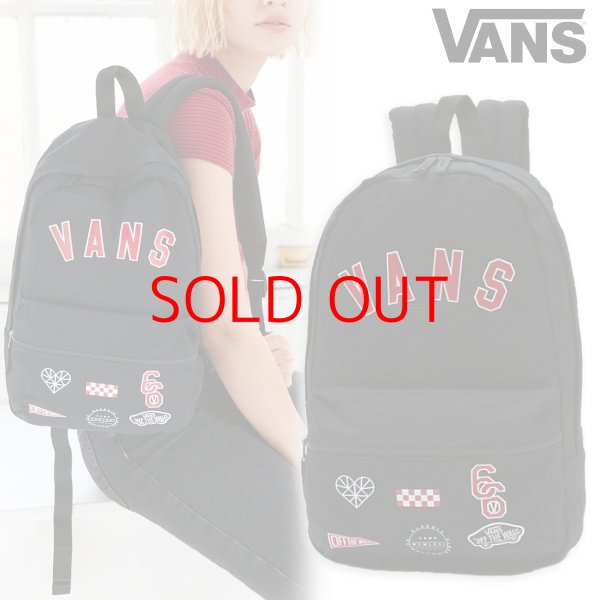 画像1: ★完売 VANS セール アメリカ企画 日本未発売 バンズ ヴァンズ OFF THE WALLパッチ付きバックパック CALICO 女性ジュニアに人気の小ぶりなバック VANS規格16.5リッター お振込み決済にて8%還元！ (1)