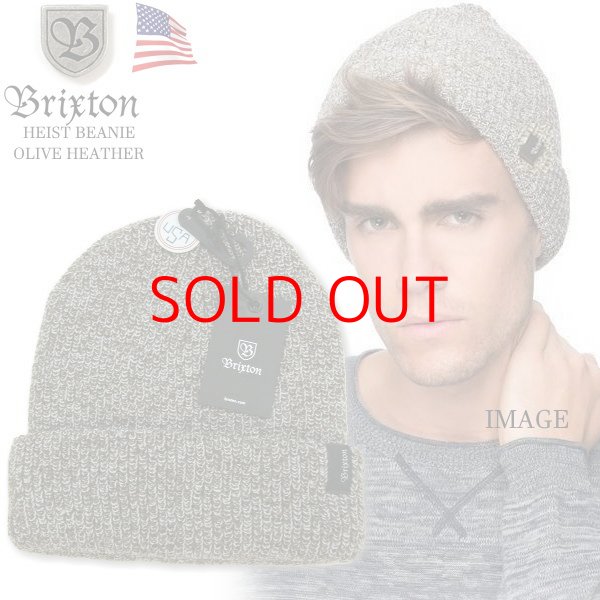 画像1: ★完売 セール アメリカ製 ブリクストン MADE IN USA BRIXTON  HEIST BEANIE リブニットワッチキャップ 定番ニット帽子 【オリーブ ヘザー】 マット・ヘンズリー ジェイソン・アダムス スティーブ・キャバレロ サルマン・アガー ジョン・ルセロなど多くのプロスケーター Flogging Molly RANCID FOO FIGHTERSといった人気バンドのメンバーも愛用するブランドBRIXTON (1)