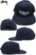 画像2: ★セール 新品本物正規品 STUSSY ステューシー デザイン刺繍ロゴ コーデュロイキャップ STUSSY DESIGNS CORD CAP 紺 推奨頭囲55-60cm (2)