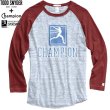 画像2: ★入手難 決算半額セール 新品 チャンピオン トッドスナイダー コラボ ランチャン CHAMPION ビンテージロゴ プリント ツートンカラー ラグラン ベースボールTシャツ (2)