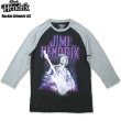 画像1: ★日本未発売 ジミヘン ライセンスbyロッキンアートワーク Jimi Hendrix Rockin Artwork パープルヘイズ グラフィック ラグランT Sサイズ フェス イベント ファッションコーデに欠かせないバンドTシャツ (1)