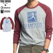 画像1: ★入手難 決算半額セール 新品 チャンピオン トッドスナイダー コラボ ランチャン CHAMPION ビンテージロゴ プリント ツートンカラー ラグラン ベースボールTシャツ (1)