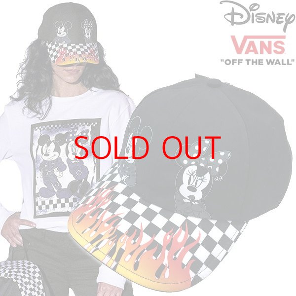 画像1: ★セール 新品 US企画 バンズ ディズニー ミッキー生誕90周年記念コラボ VANS DISNEY ミッキー ミニー チェッカー フレームプリント キャップ 推奨頭周囲55-60cm 東京オリンピックに向けて (1)